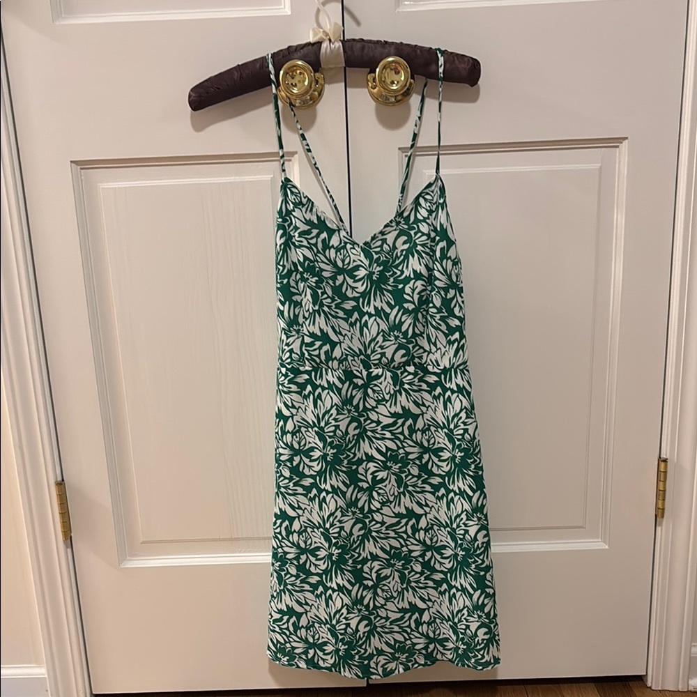 Lulu's Green and White Tie-Strap Sundress